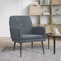 Poltrona Grigio Scuro 24,4x31,1x31,1 Velluto - Grigio Scuro