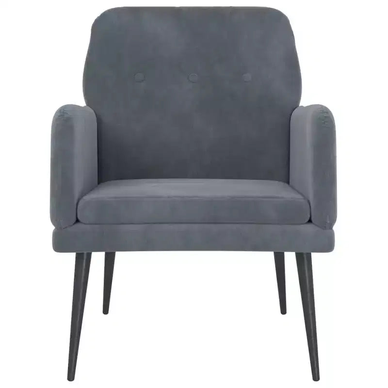 Poltrona Grigio Scuro 24,4x31,1x31,1 Velluto - Grigio Scuro