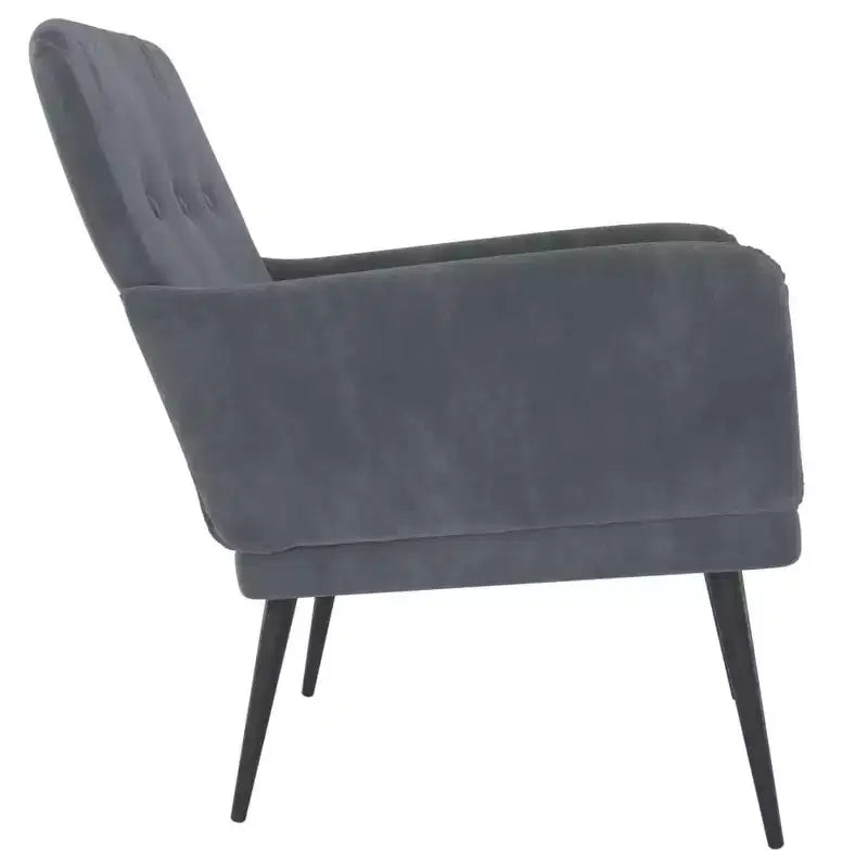 Poltrona Grigio Scuro 24,4x31,1x31,1 Velluto - Grigio Scuro