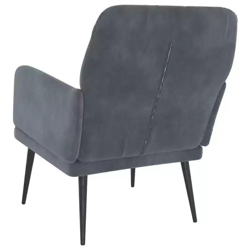 Poltrona Grigio Scuro 24,4x31,1x31,1 Velluto - Grigio Scuro