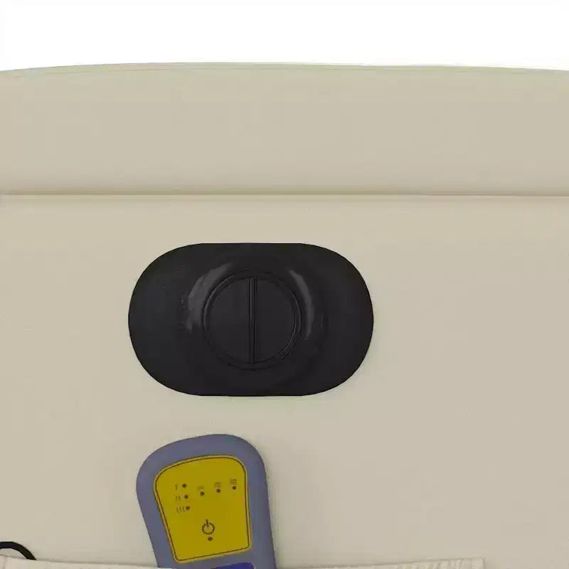 Poltrona Reclinabile Elettrica Massaggiante - Poltrona con Schienale Alto in Similpelle Crema con Massaggio a Vibrazione, Sollevamento Elettrico, Portabicchieri per il Comfort del Soggiorno