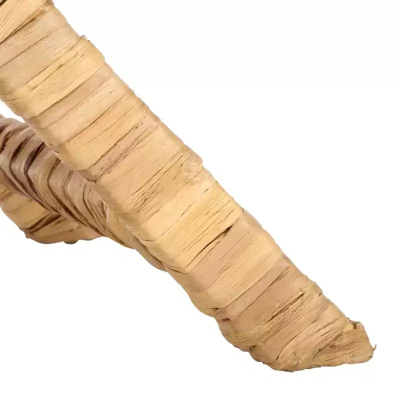 Pouf in legno naturale di mango con base a cavalletto