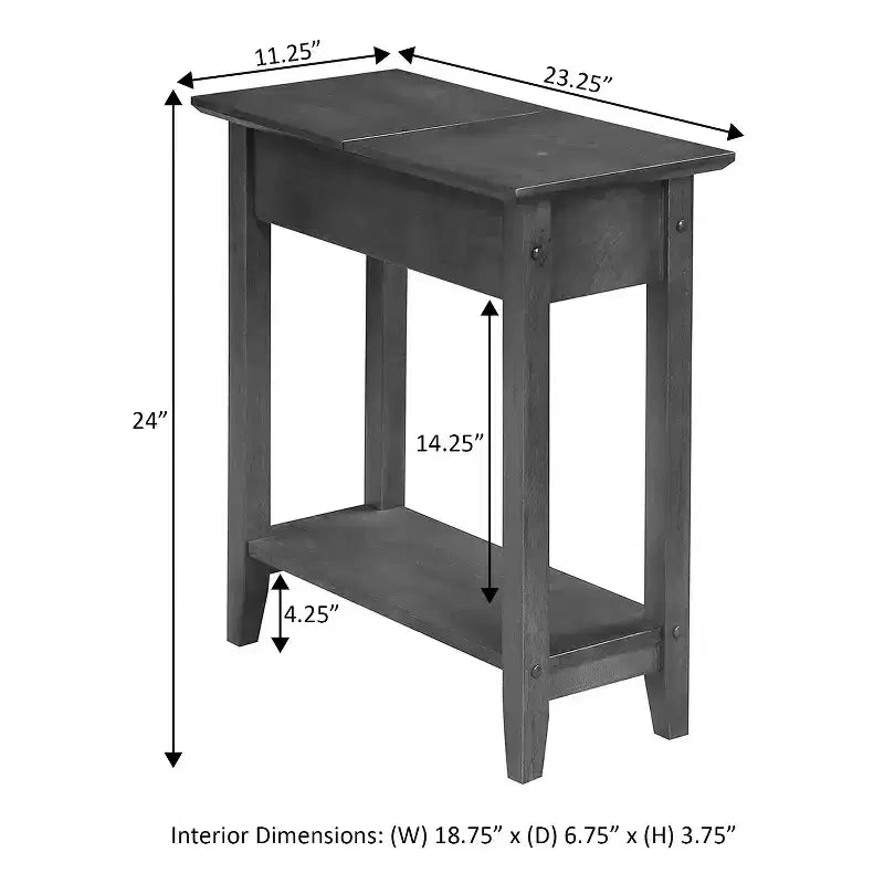 Tavolino a cuneo marrone di 24" in legno