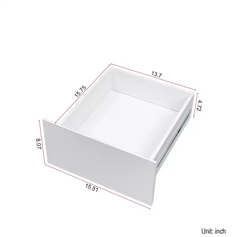 Dispensa da 40 cm in Legno Bianco con Cassetti