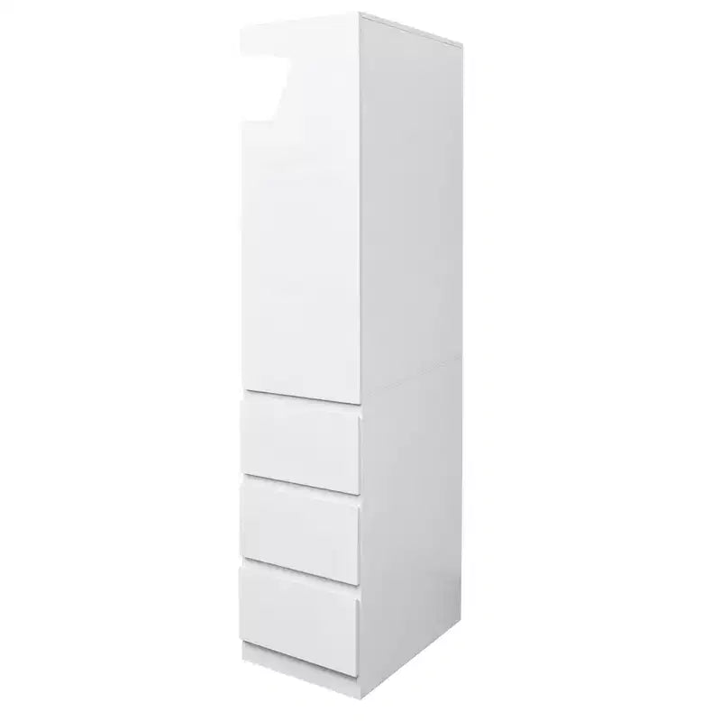 Dispensa da 40 cm in Legno Bianco con Cassetti