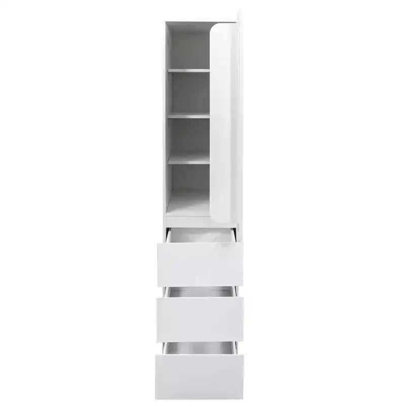 Dispensa da 40 cm in Legno Bianco con Cassetti