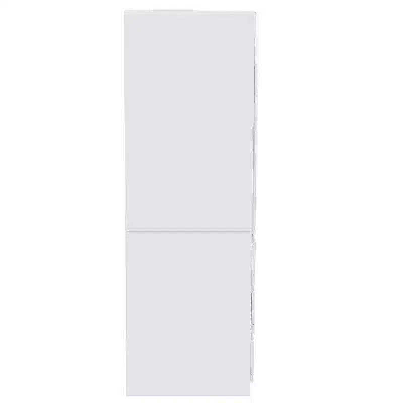 Dispensa da 40 cm in Legno Bianco con Cassetti