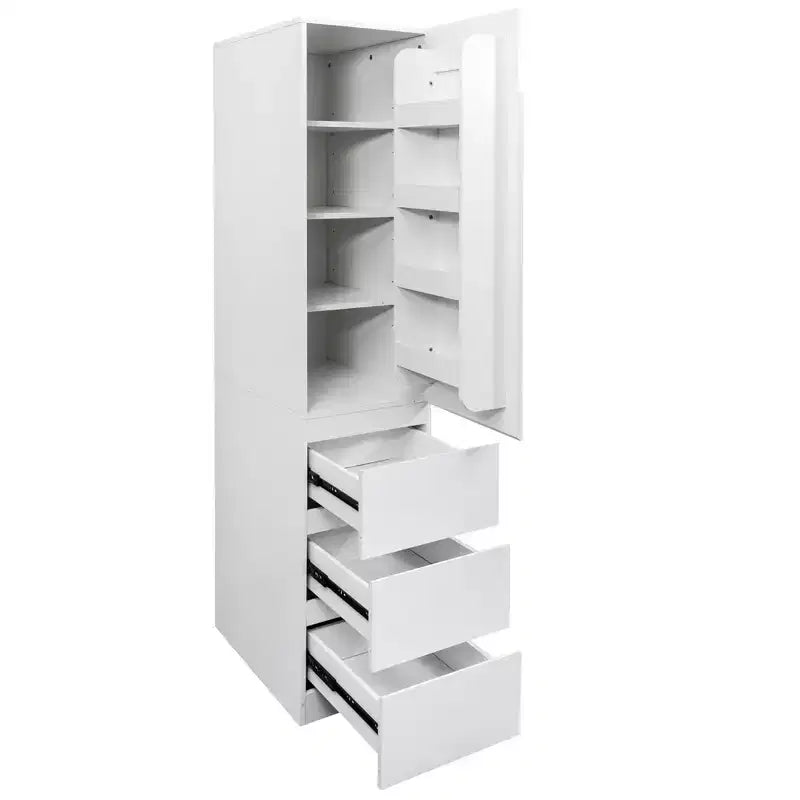 Dispensa da 40 cm in Legno Bianco con Cassetti