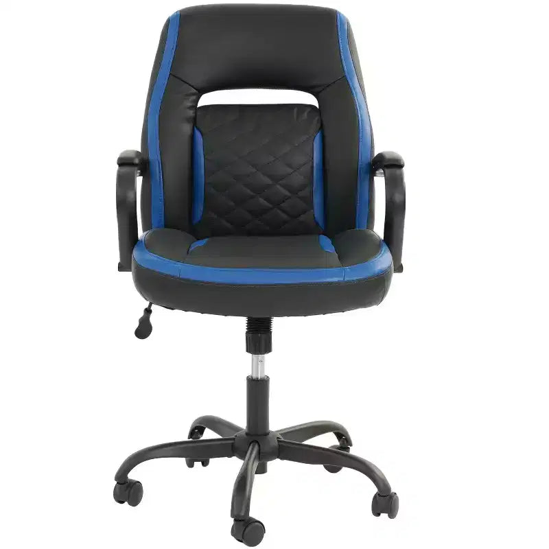 Sedia da gaming con braccioli, sedia a croce con ruote, sedia da computer imbottita per studio, ufficio, sala gaming