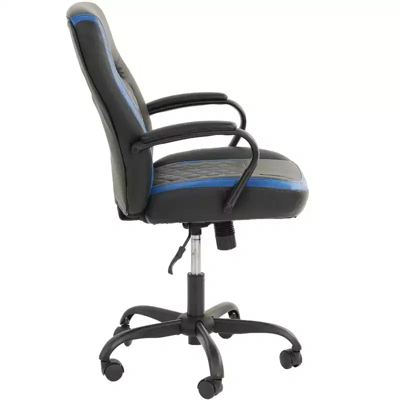 Sedia da gaming con braccioli, sedia a croce con ruote, sedia da computer imbottita per studio, ufficio, sala gaming