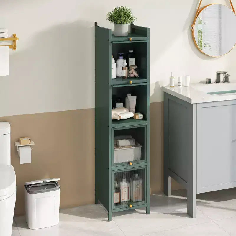 Mobile Contenitore Moderno con Anta in Vetro Temperato da 35 cm