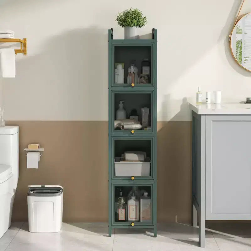 Mobile Contenitore Moderno con Anta in Vetro Temperato da 35 cm