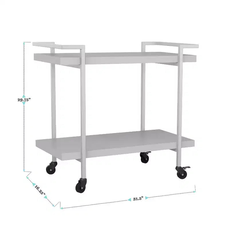 Carrello a 2 ripiani per stampante e archiviazione per ufficio con struttura in metallo