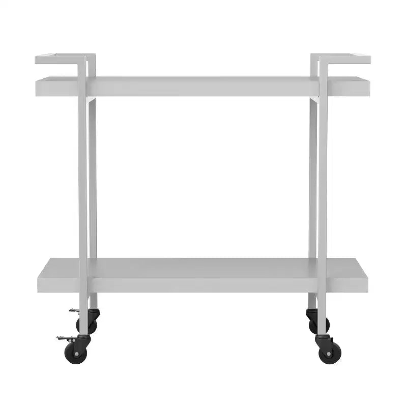 Carrello a 2 ripiani per stampante e archiviazione per ufficio con struttura in metallo