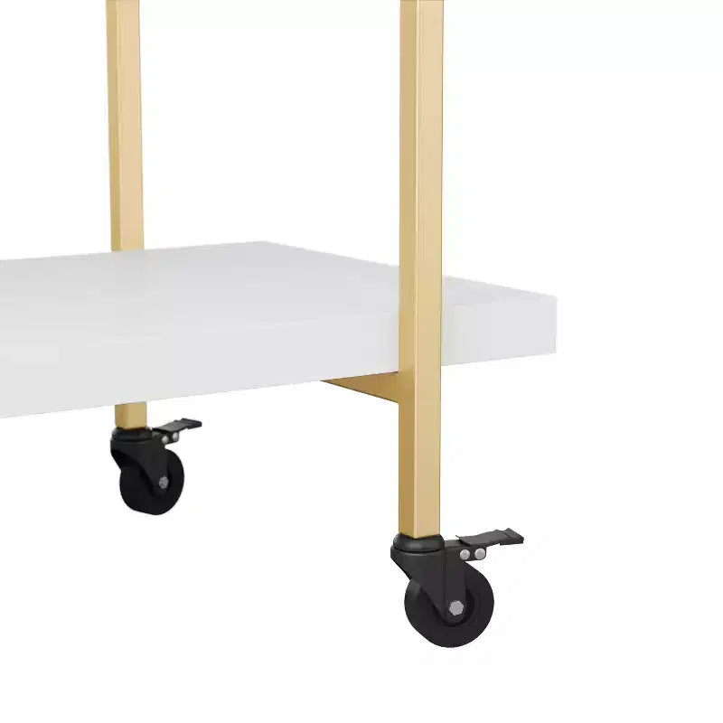 Carrello a 2 ripiani per stampante e archiviazione per ufficio con struttura in metallo