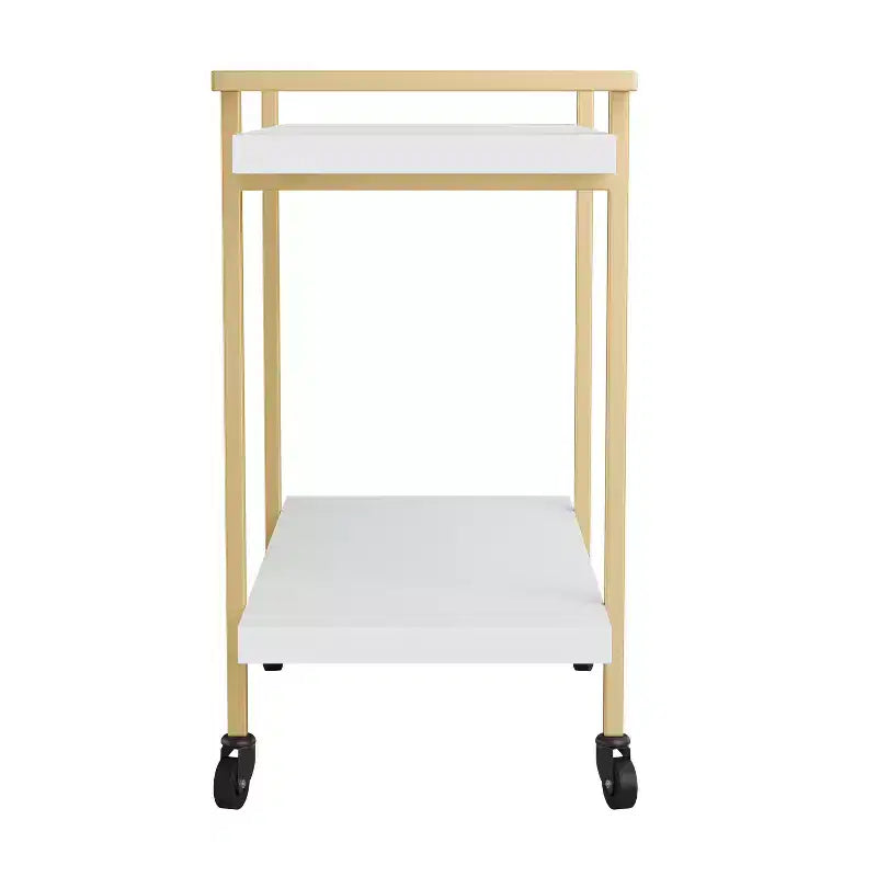 Carrello a 2 ripiani per stampante e archiviazione per ufficio con struttura in metallo