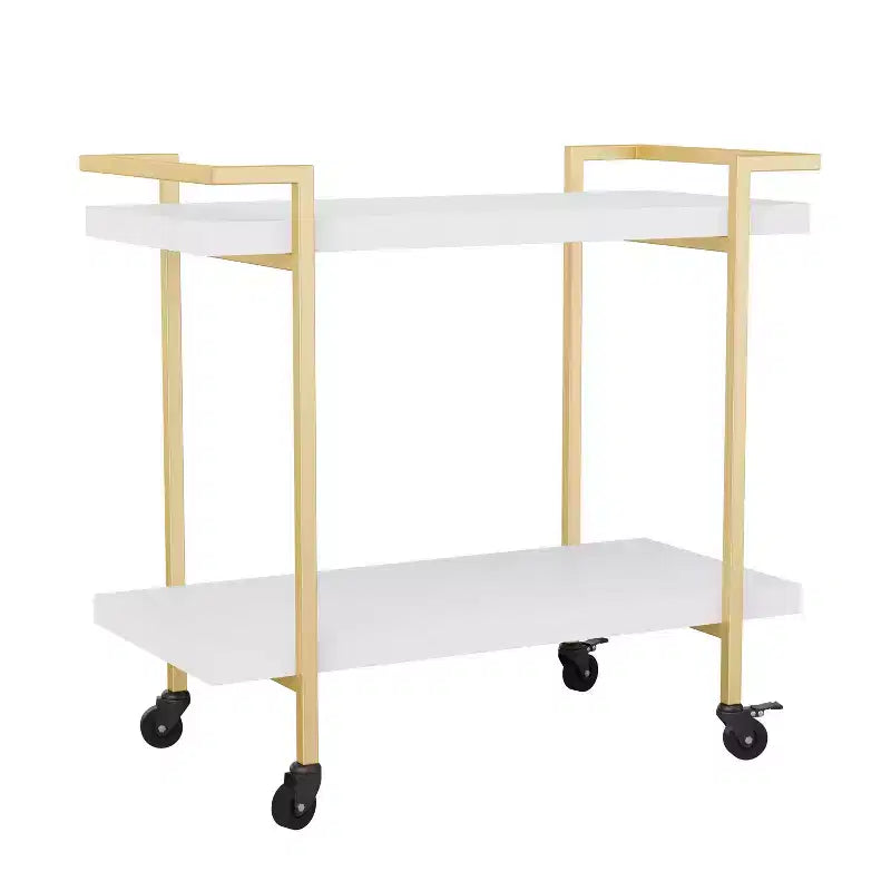 Carrello a 2 ripiani per stampante e archiviazione per ufficio con struttura in metallo