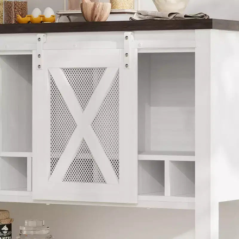 Madia da cucina, credenza con anta scorrevole a granaio, mobile da caffè con portabottiglie per soggiorno e sala da pranzo