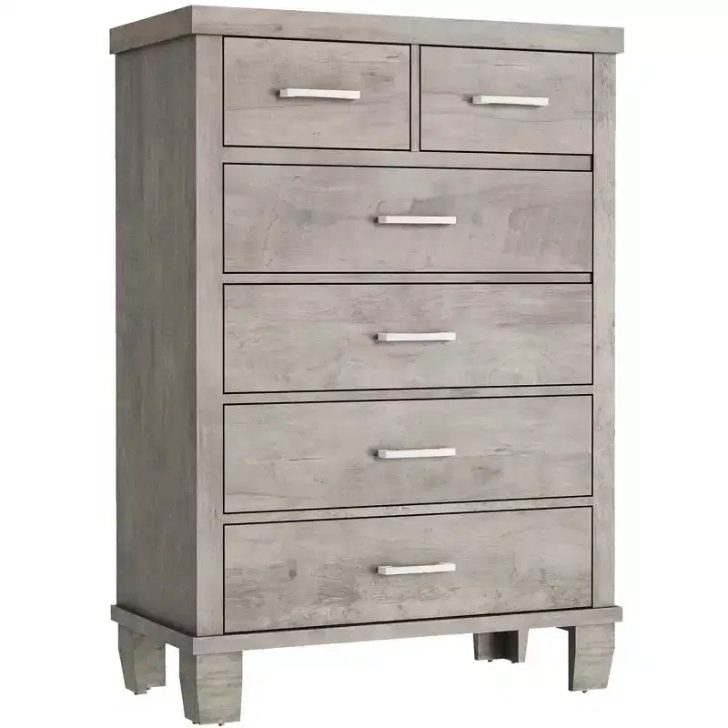 Cassettiera da camera da letto con 6 cassetti, comò alto grigio da 45 con spazio contenitivo, cassettiera in legno per armadio per camera da letto, soggiorno, ingresso