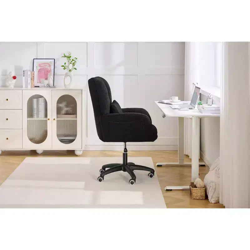 Sedia Girevole da Ufficio per Casa con Altezza Regolabile e Ruote per Studio, Camera da Letto