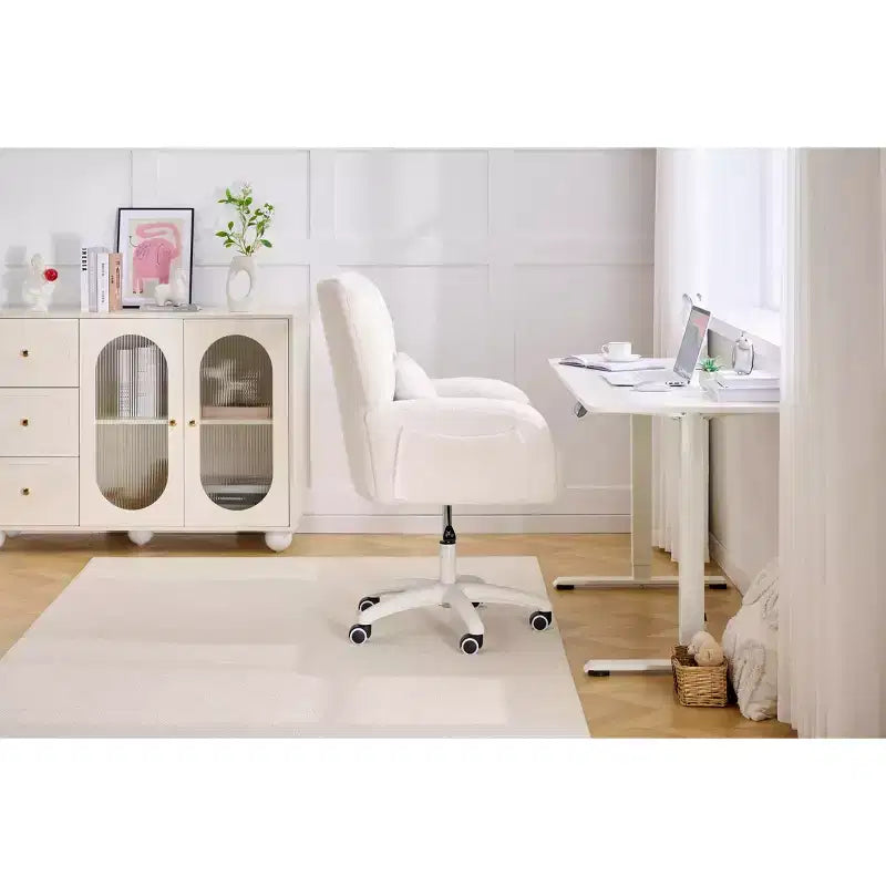 Sedia Girevole da Ufficio per Casa con Altezza Regolabile e Ruote per Studio, Camera da Letto