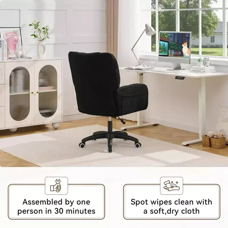Sedia Girevole da Ufficio per Casa con Altezza Regolabile e Ruote per Studio, Camera da Letto