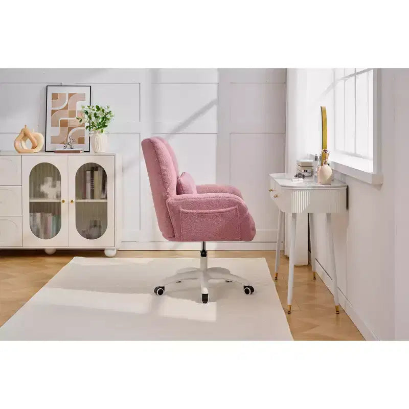 Sedia Girevole da Ufficio per Casa con Altezza Regolabile e Ruote per Studio, Camera da Letto