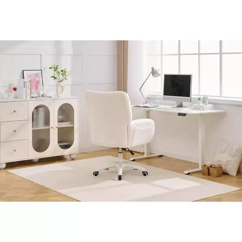 Sedia Girevole da Ufficio per Casa con Altezza Regolabile e Ruote per Studio, Camera da Letto