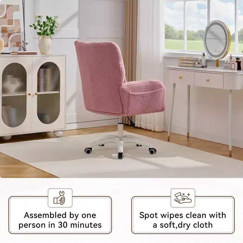 Sedia Girevole da Ufficio per Casa con Altezza Regolabile e Ruote per Studio, Camera da Letto