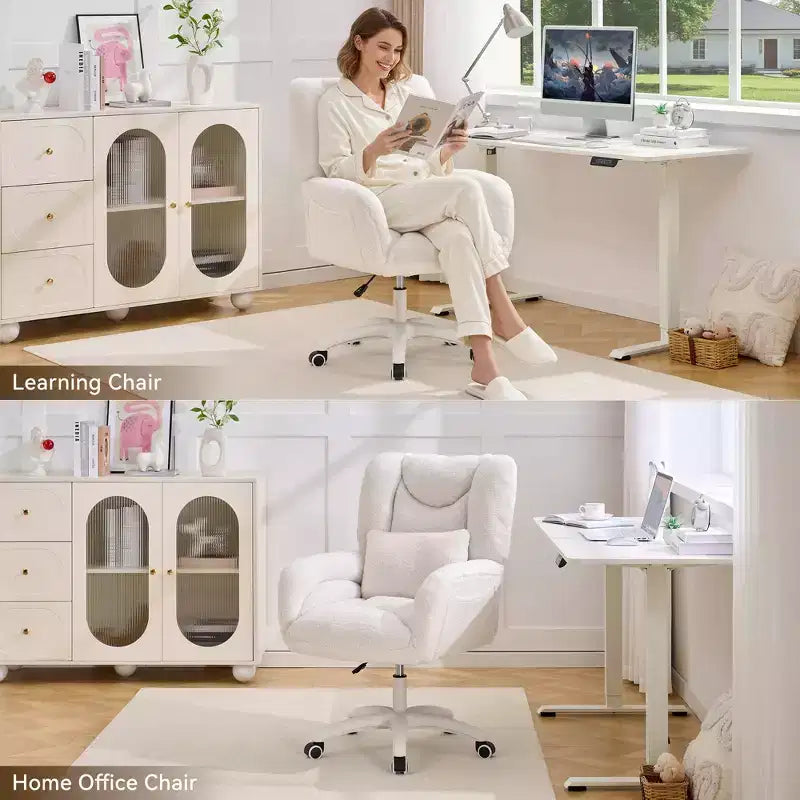 Sedia Girevole da Ufficio per Casa con Altezza Regolabile e Ruote per Studio, Camera da Letto