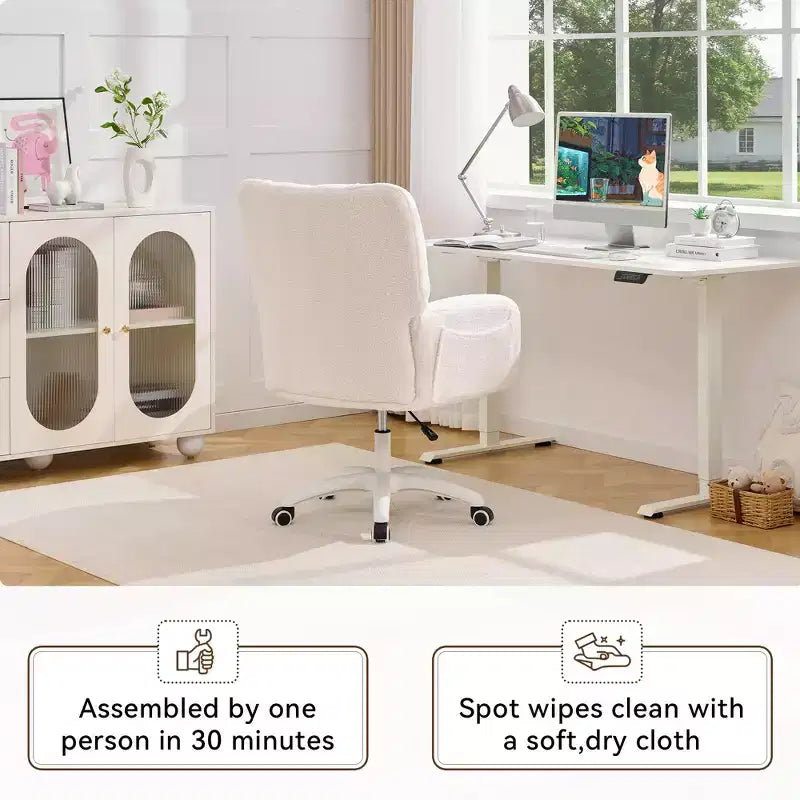 Sedia Girevole da Ufficio per Casa con Altezza Regolabile e Ruote per Studio, Camera da Letto