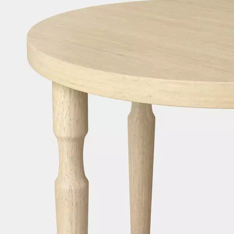 Tavolino in legno tornito con ripiano - Naturale