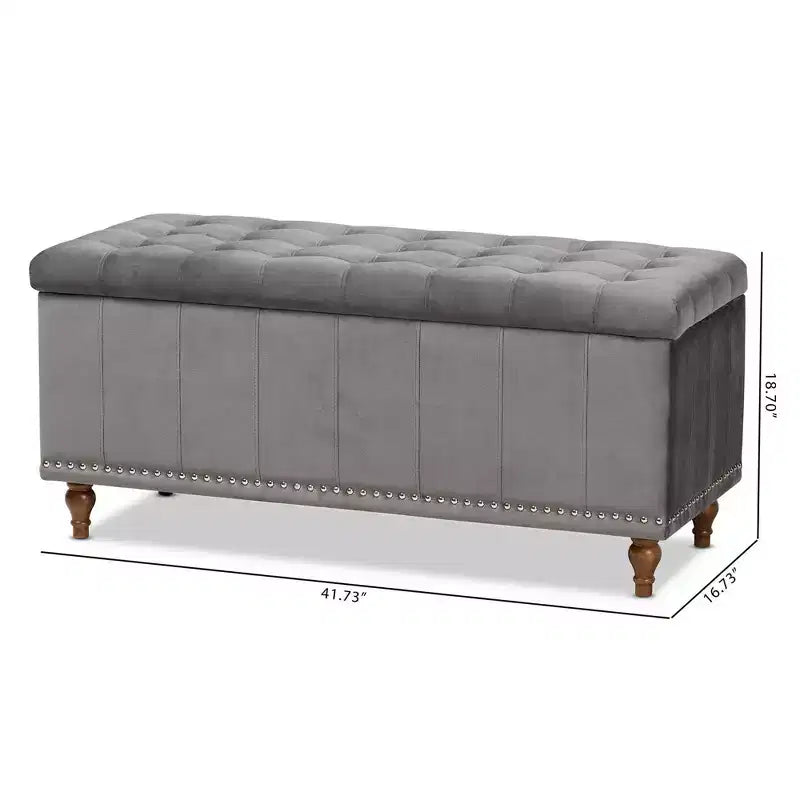 Panca Contenitore Pouf Capitonnè Rivestita in Velluto