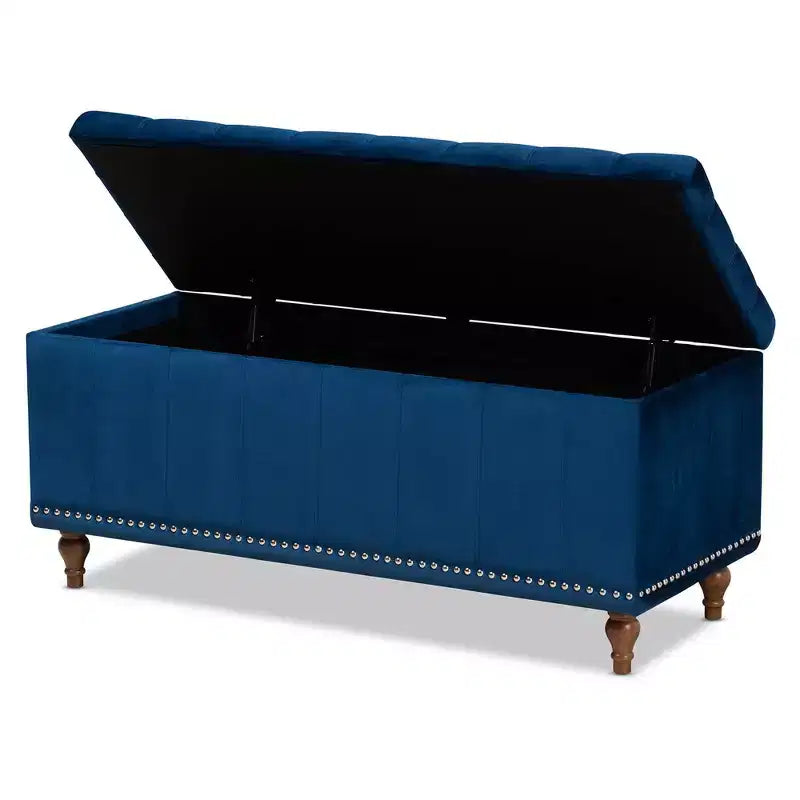 Panca Contenitore Pouf Capitonnè Rivestita in Velluto