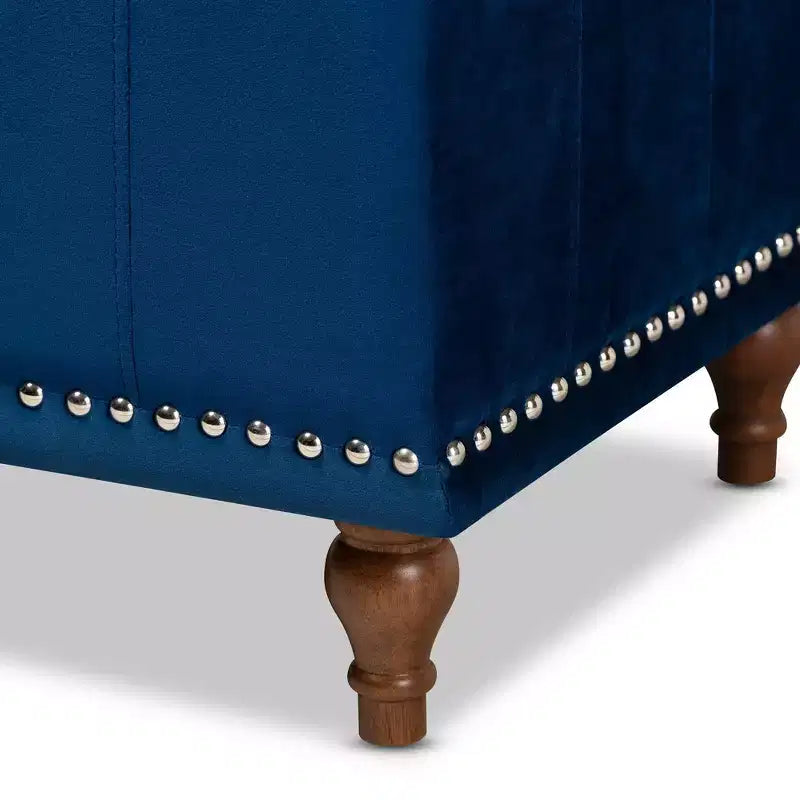 Panca Contenitore Pouf Capitonnè Rivestita in Velluto
