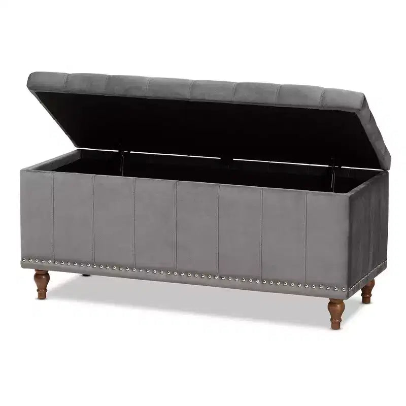 Panca Contenitore Pouf Capitonnè Rivestita in Velluto