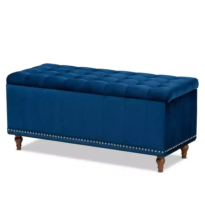 Panca Contenitore Pouf Capitonnè Rivestita in Velluto