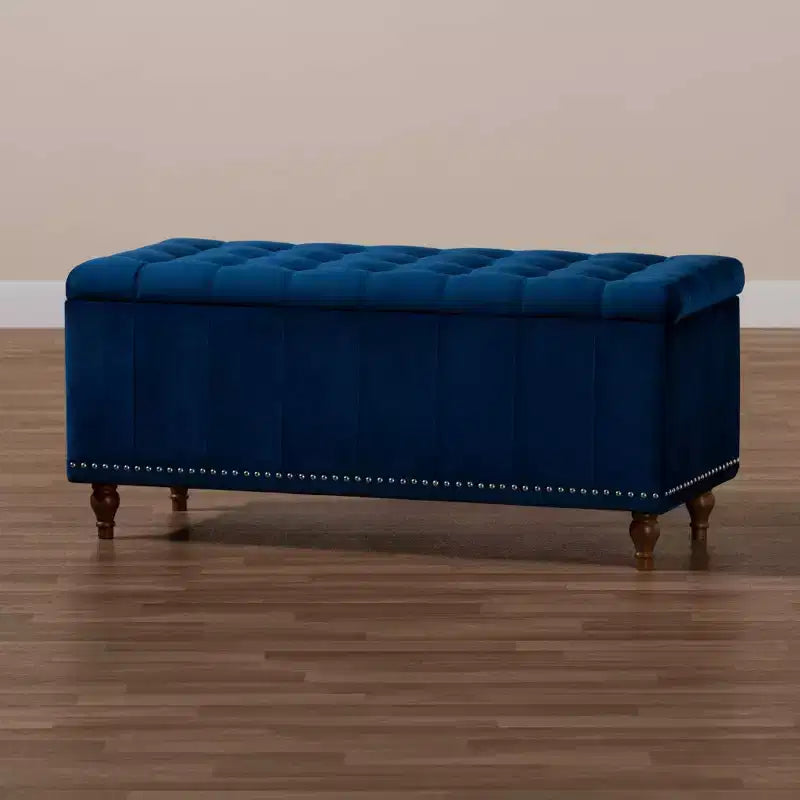 Panca Contenitore Pouf Capitonnè Rivestita in Velluto