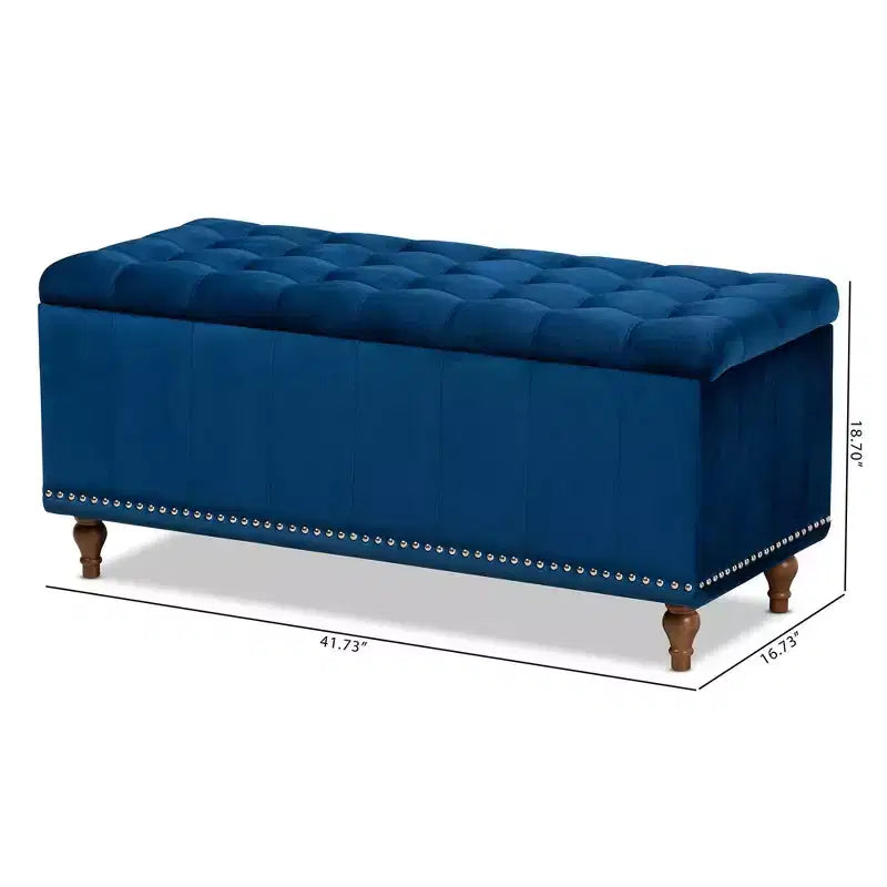 Panca Contenitore Pouf Capitonnè Rivestita in Velluto