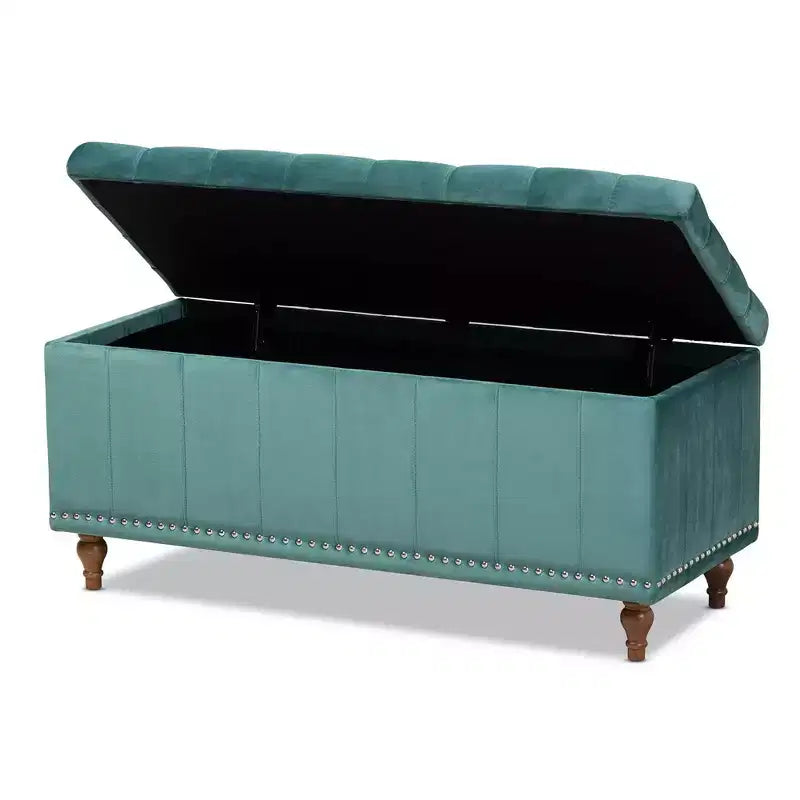 Panca Contenitore Pouf Capitonnè Rivestita in Velluto
