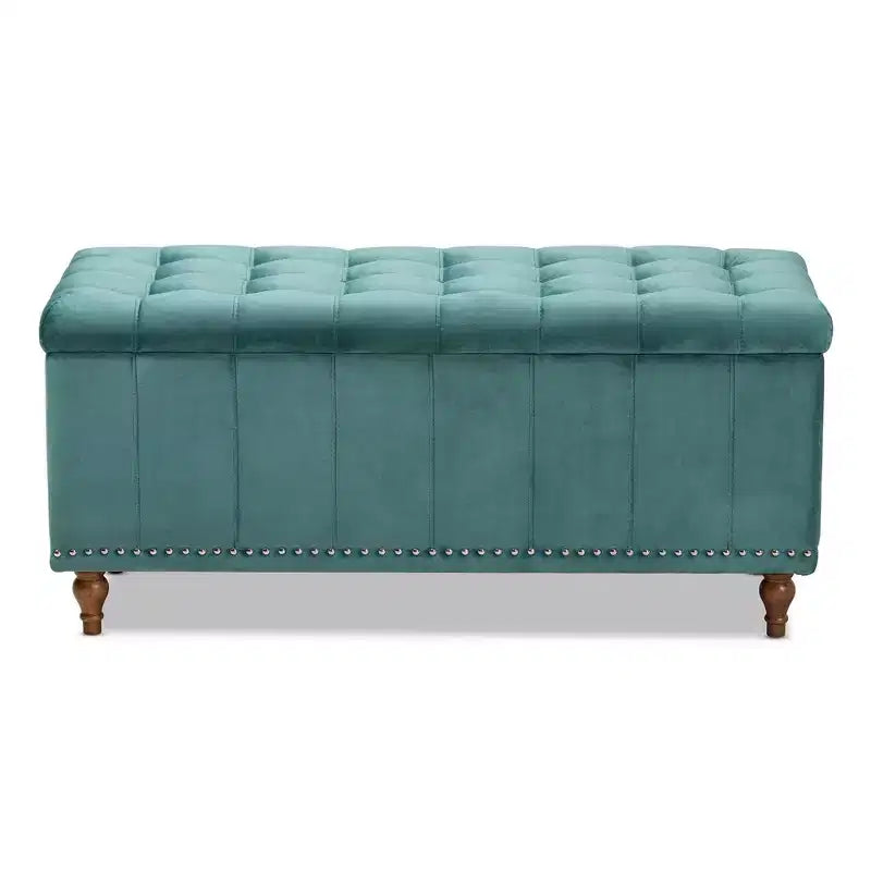 Panca Contenitore Pouf Capitonnè Rivestita in Velluto