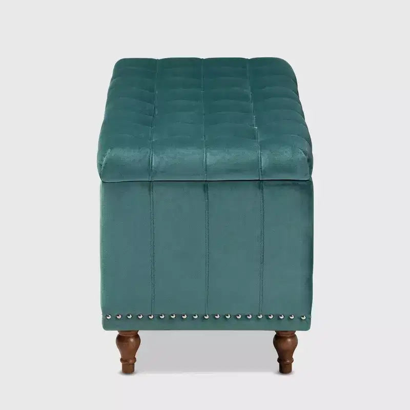Panca Contenitore Pouf Capitonnè Rivestita in Velluto