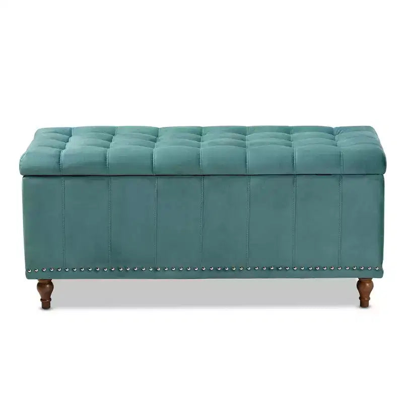 Panca Contenitore Pouf Capitonnè Rivestita in Velluto