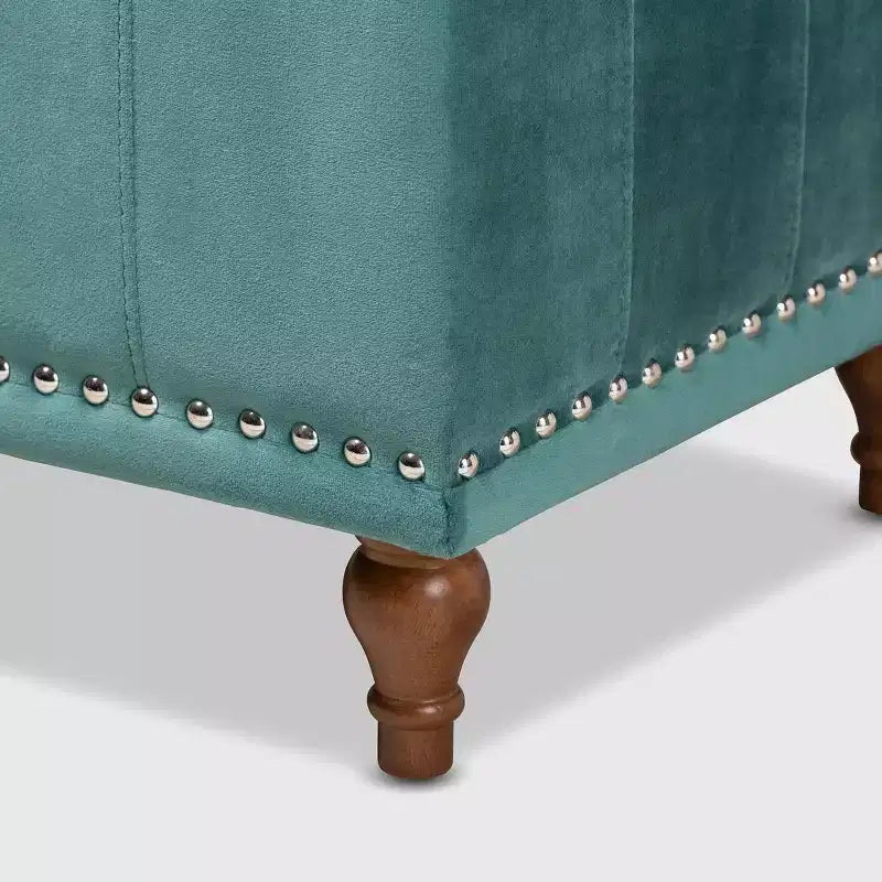 Panca Contenitore Pouf Capitonnè Rivestita in Velluto