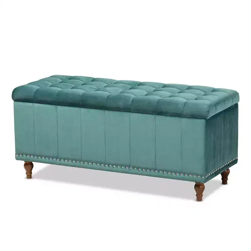 Panca Contenitore Pouf Capitonnè Rivestita in Velluto