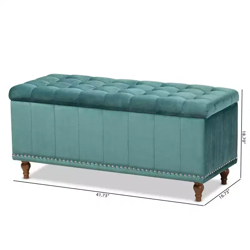 Panca Contenitore Pouf Capitonnè Rivestita in Velluto