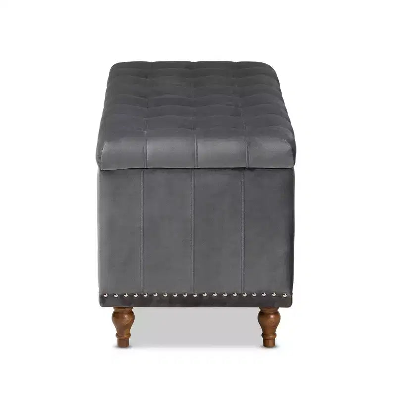Panca Contenitore Pouf Capitonnè Rivestita in Velluto