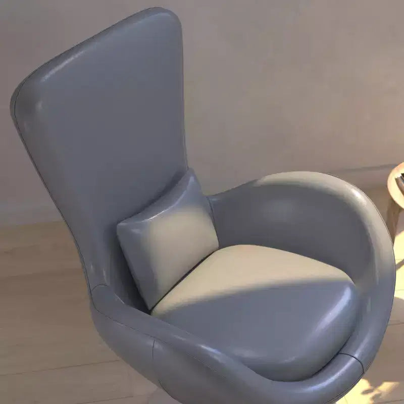 Poltrona lounge a forma di uovo con schienale alto e base girevole in metallo a 360°